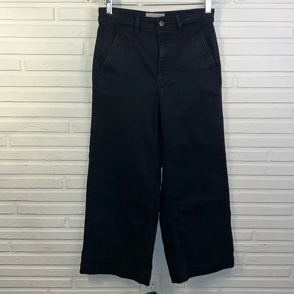 Everlane Denim - Everlane Black The Wide Leg Crop Cotton Stretch Jeans, Women’s Size 4